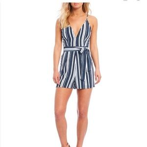 Striped Blue and White Romper